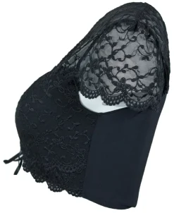 Nina von C. Spitzen Dirndlbluse "Valeska" Kurzarm 48462971 | Schwarz
