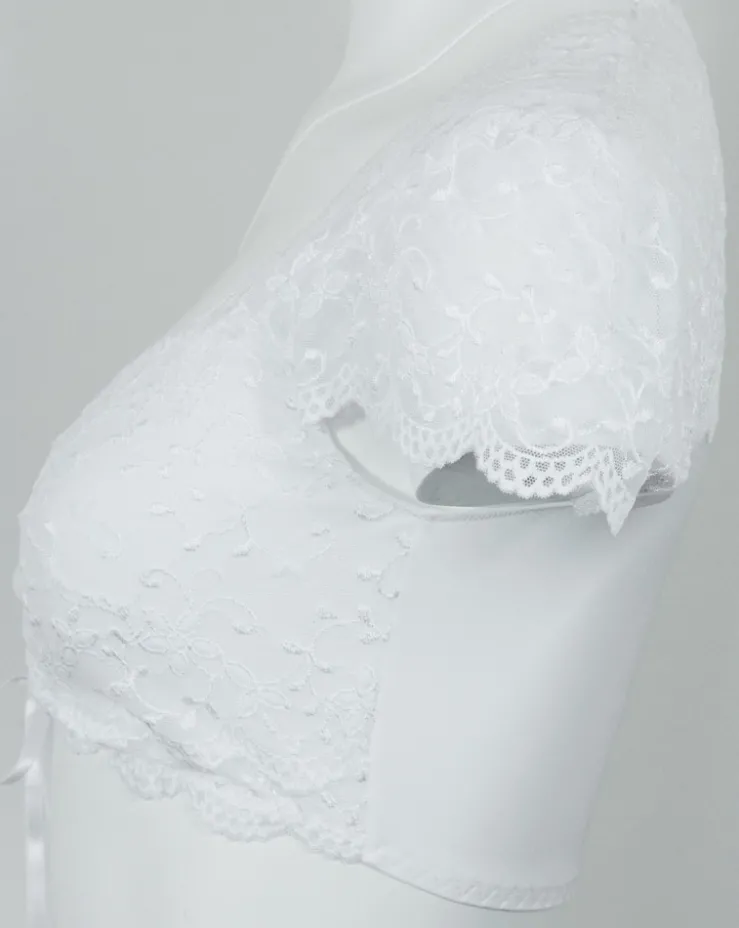 Nina von C. Spitzen Dirndlbluse "Valeska" Kurzarm 48462971 | Weiß