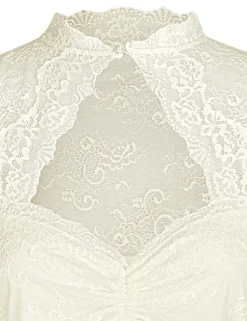 Nina von C. Spitzen Dirndlbluse "Selina" Stehkragen 16462892 | Champagner