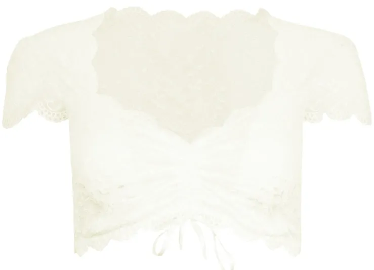 Nina von C. Spitzen Dirndlbluse "Valeska" Kurzarm 48462971 | Champagner