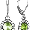 Ohrringe Aurelia mit rundem Anhänger und Kristallen von Swarovski® - Hellgrün
