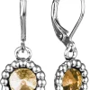 Ohrringe Aurelia mit rundem Anhänger und Kristallen von Swarovski® - Hellbraun