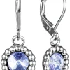 Ohrringe Aurelia mit rundem Anhänger und Kristallen von Swarovski® - Hellblau