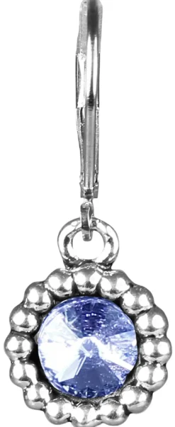 Ohrringe Aurelia mit rundem Anhänger und Kristallen von Swarovski® - Hellblau