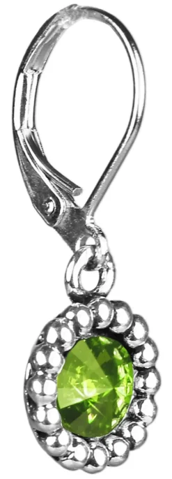 Ohrringe Aurelia mit rundem Anhänger und Kristallen von Swarovski® - Hellgrün