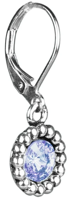 Ohrringe Aurelia mit rundem Anhänger und Kristallen von Swarovski® - Hellblau