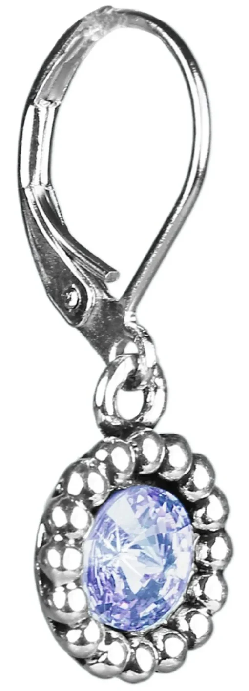 Ohrringe Aurelia mit rundem Anhänger und Kristallen von Swarovski® - Hellblau
