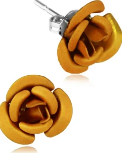 Ohrstecker "Amara" mit bunten Rosen 47958 | Braun - Ohrringe