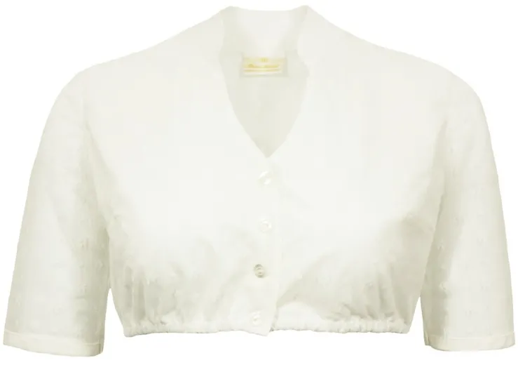 Pierre Marcel Damen Dirndlbluse Marisa mit Spitze und Stehkragen - Creme