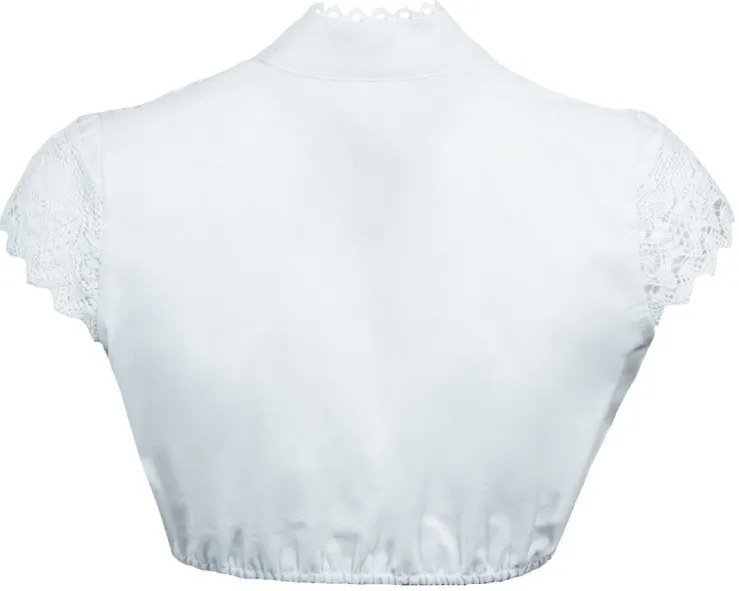 Pierre Marcel Damen Dirndlbluse Alea im Häkellook mit Stehkragen - Weiß