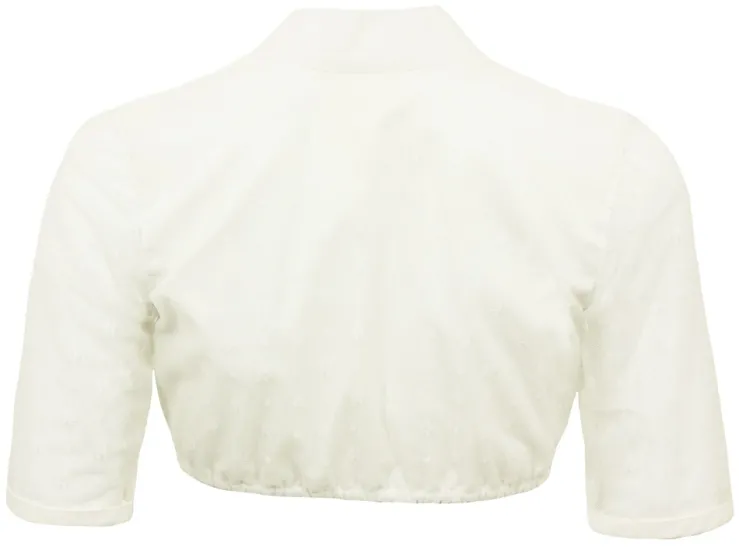 Pierre Marcel Damen Dirndlbluse Marisa mit Spitze und Stehkragen - Creme