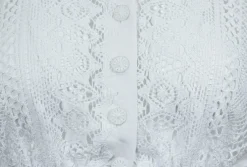 Pierre Marcel Damen Dirndlbluse Alea im Häkellook mit Stehkragen - Weiß