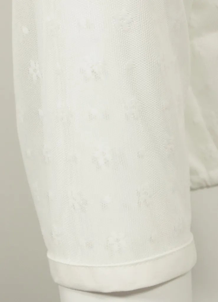 Pierre Marcel Damen Dirndlbluse Marisa mit Spitze und Stehkragen - Creme