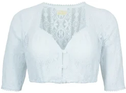 Pierre Marcel Damen Halbarm Spitzen Dirndlbluse Josy mit Herzausschnitt - Weiß