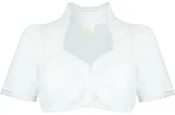 Pierre Marcel Damen Halbarm Dirndlbluse Julia mit Spitze - Weiß