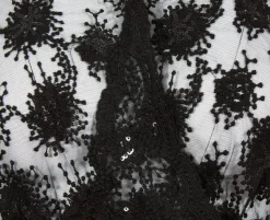 Pierre Marcel Damen Halbarm Spitzen Dirndlbluse Bernice mit Pailletten - Schwarz