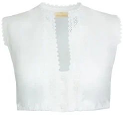 Pierre Marcel Ärmellose Dirndlbluse Nerina mit Spitze - Weiß