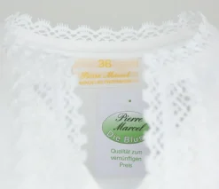 Pierre Marcel Ärmellose Dirndlbluse Nerina mit Spitze - Weiß