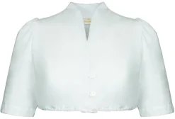 Pierre Marcel Seidige Damen Dirndlbluse Melina mit V-Ausschnitt - Weiß