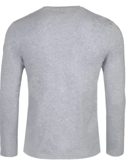 Piz Palü Herren Langarmshirt "Unterhaching" mit Skifahrer Print | 020034 - Grau