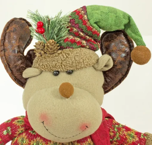 Rentier Dekofigur für Weihnachten - Stehfigur mit ausziehbaren Beinen - 80 x 34 cm