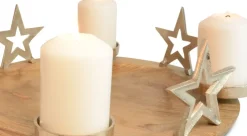 Riffelmacher Adventskerzenhalter "Runder Teller mit Sternen" 70338 | 38x13cm