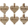 Riffelmacher Dekoklammern "Mr & Mrs" ca. 4,5 cm 07531 | 6 tlg. - Geschenkverpackung
