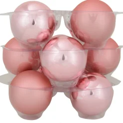 Riffelmacher Glas Weihnachtskugeln im Koffer 26255 | 24 Stück | Ø 6 cm - Altrosa