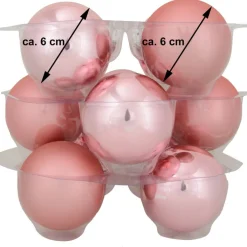 Riffelmacher Glas Weihnachtskugeln im Koffer 26255 | 24 Stück | Ø 6 cm - Altrosa