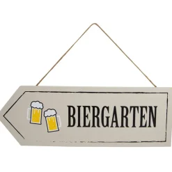 Riffelmacher Holz Dekoschild "Biergarten" 08526 | Gartendekoration