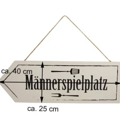 Riffelmacher Holz Dekoschild "Männerspielplatz" 40 x 25 cm | 08530 - Gartendekoration