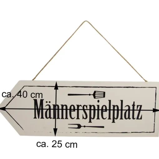 Riffelmacher Holz Dekoschild "Männerspielplatz" 40 x 25 cm | 08530 - Gartendekoration