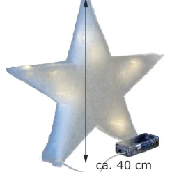 Riffelmacher LED Stern mit Minilichterkette 40 cm 68305 | Weiß