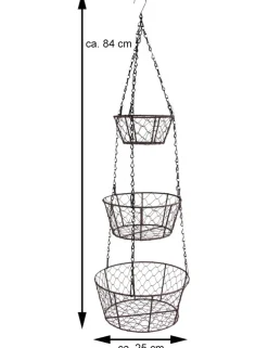Riffelmacher Metall Körbe 3-tlg. Hänge Etagere 84 cm | 08213