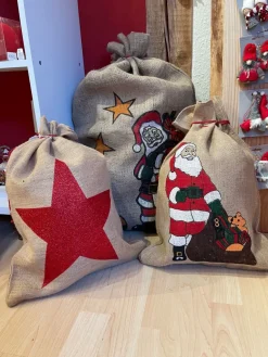 Riffelmacher Nikolaus Jutesack 80 x 50 cm "Weihnachtsmann" 19411 | Natur
