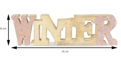 Riffelmacher Schriftzug "Winter" 74586 - Mangoholz - Natur Rosa 24cm