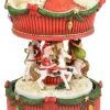 Riffelmacher Spieluhr Karussell mit Weihnachtsmann und Pferden 17 x 11 cm 70895 - Weihnachtsdekorati