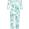RINGELLA 3/4 Arm Schlafanzug "Flower Dream" mit 7/8 Hose 4271202 | Perlweiß Türkis