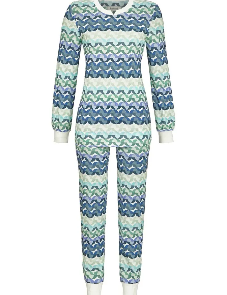 RINGELLA Damen Langarm Pyjama "Geometric" 2511212 | Bunt Blau