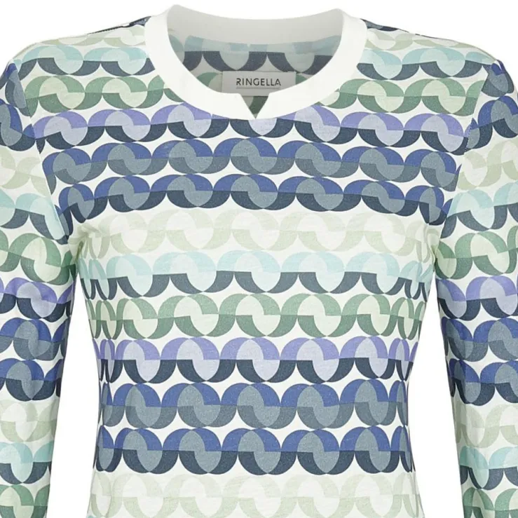 RINGELLA Damen Langarm Pyjama "Geometric" 2511212 | Bunt Blau