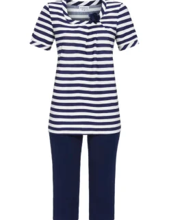 RINGELLA Damen Pyjama mit Caprihose "Maritim" 3261224 | Night Blau