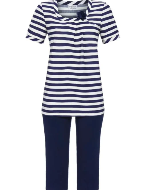 RINGELLA Damen Pyjama mit Caprihose "Maritim" 3261224 | Night Blau
