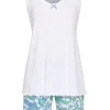 RINGELLA Damen Pyjama Shorty "Floral Paisley" 2211325 | Weiß Blau