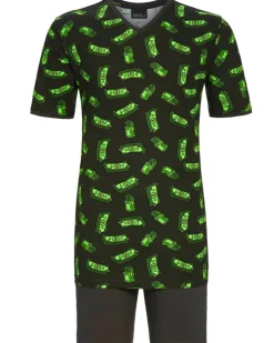 RINGELLA Herren Kurzarm Pyjama "Dollars" 4241316 | Graphit