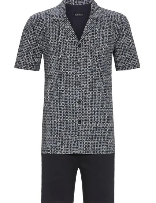 RINGELLA Herren Pyjama Shorty "Grey Circles" 2241311 | Anthrazit
