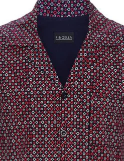 RINGELLA Herren Pyjama Shorty "Navy Circles" 2241311 | Navy / Rot