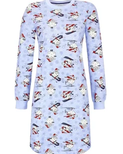 RINGELLA Langarm Nachthemd mit Strickbündchen "Sheep" 4511019 | Himmelblau