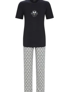 RINGELLA Langer Herren Schlafanzug "Tennis" 2241217 | Anthrazit