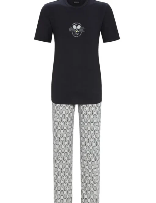 RINGELLA Langer Herren Schlafanzug "Tennis" 2241217 | Anthrazit