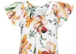 RINGELLA Nachthemd mit Flügelärmeln "Blumenprint" 3276006 | Weiß Orange
